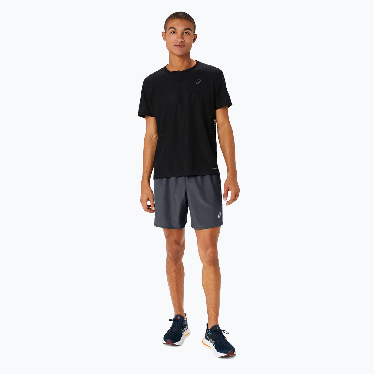 Pantaloni scurți de alergare pentru bărbați ASICS Icon performance carrier grey / safety yellow 2