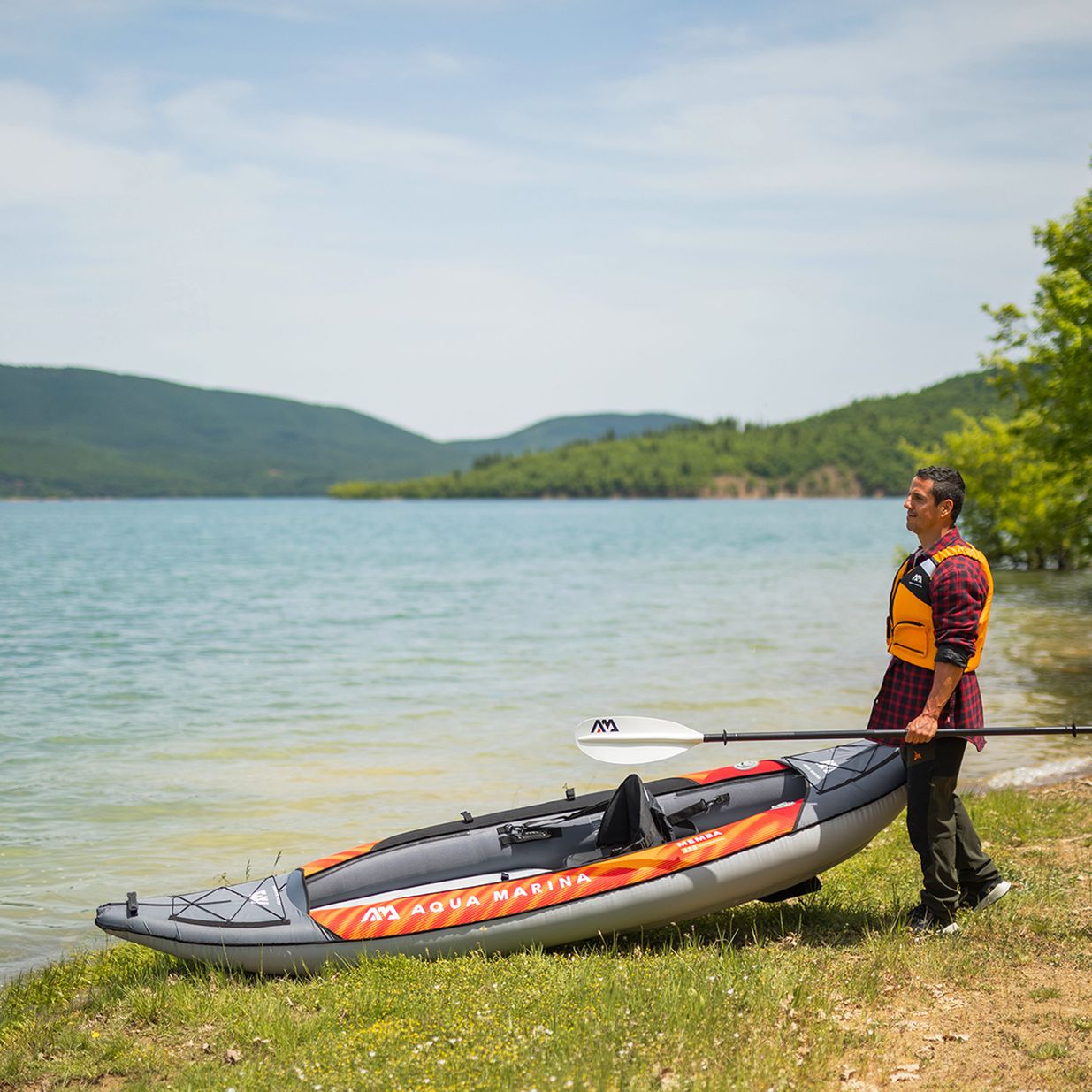 AquaMarina Touring Kayak Orange Memba-330 caiac gonflabil pentru 1 persoană 12