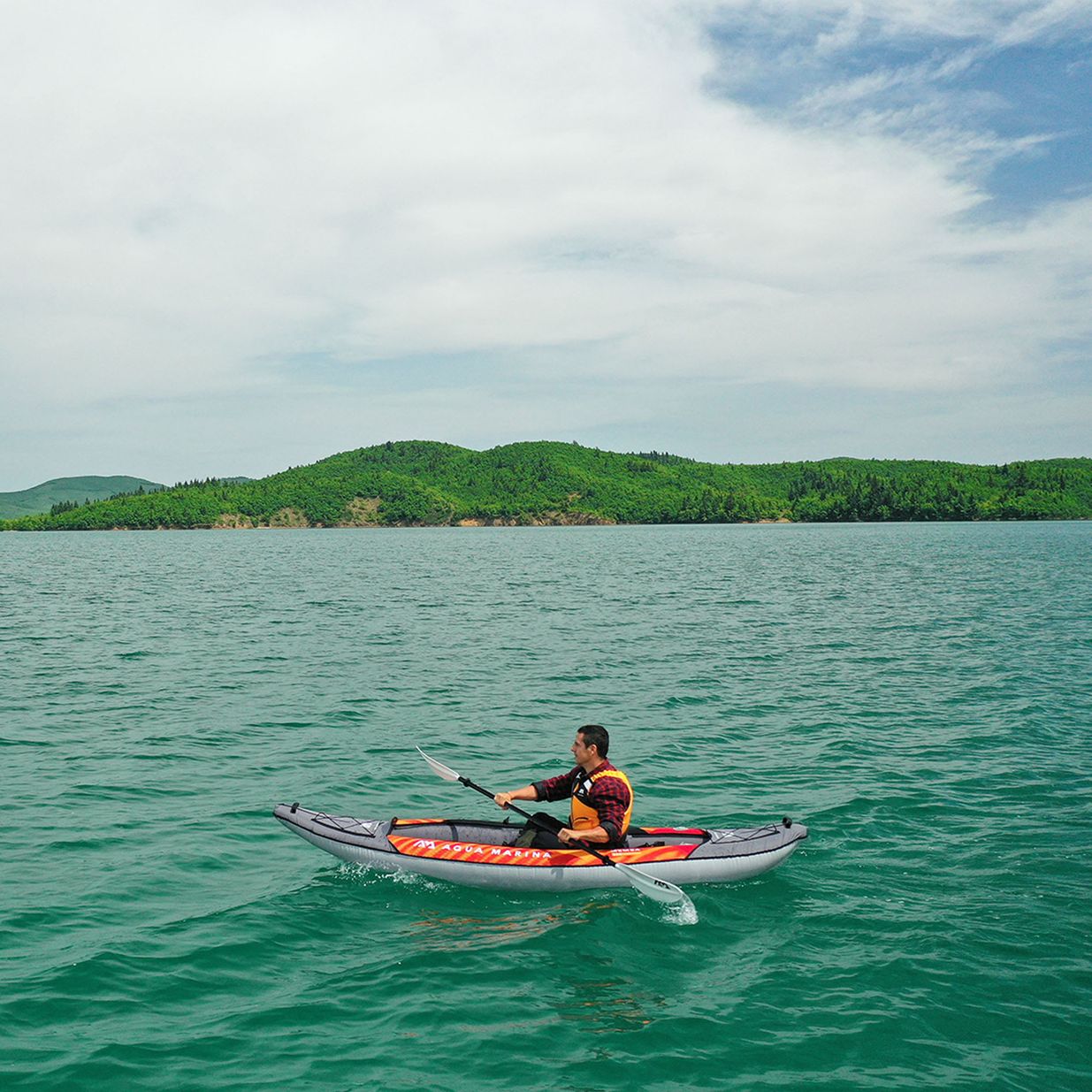 AquaMarina Touring Kayak Orange Memba-330 caiac gonflabil pentru 1 persoană 14