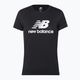 T-shirt pentru femei New Balance Essentials Stacked Logo Co neagră NBWT31546 5