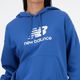 Bluză pentru femei New Balance French Terry Stacked Logo Hoodie blueagat 4