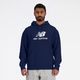 Bluză pentru bărbați New Balance Stacked Logo French Terry Hoodie navy