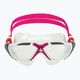 Mască de înot Aquasphere Vista white/raspberry/lenses clear 3