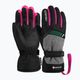 Mănuși de schi pentru copii Reusch Flash Gore-Tex negru/negru melange/roșu roz glo 6