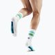 Șosete compresive de alergat pentru bărbați CEP Miami Vibes 80's white/green aqua 3