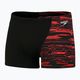 Speedo bărbați Hyper Boom Placement V-Cut Aquashort boxeri de înot negru și roșu 8-09734