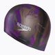 Speedo Long Hair șapcă de înot cu imprimeu negru și violet 68-11306 2