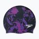 Speedo Long Hair șapcă de înot cu imprimeu negru și violet 68-11306 5