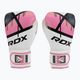 Mănuși de box pentru femei RDX BGR-F7 alb și roz BGR-F7P