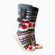 Papuci încălziți cu șosete Glovii GOB alb/roșu/gri 2
