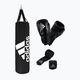 Set de box adidas Performance Boxing Set sac + mănuși + bandaj negru-alb ADIBAC11KIT-EUN