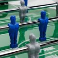 FAS SMART Masă de foosball pentru exterior cu stâlpii de trecere dreaptă, albastru 0CAL2749 4