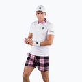Tricou polo de tenis alb și roz HYDROGEN Tartan T00518E83 pentru bărbați T00518E83 2