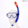 Set de snorkeling pentru copii AQUASTIC Shelly mască + tub + labe albastru 16