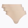 Chiloți pentru femei Under Armour Pure Stretch Ns Thong 3 szt. beige/beige/beige