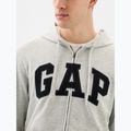 Hanorac pentru bărbați GAP Heritage French Terry Fullzip Logo light heather grey 4