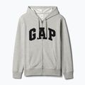 Hanorac pentru bărbați GAP Heritage French Terry Fullzip Logo light heather grey 5