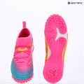Încălțăminte de fotbal pentru copii PUMA Future 9 Match TT + Mid Jr poison pink/puma wht/sun stream/bright aqua/puma blk 14