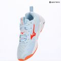Încălțăminte de handbal pentru femei Mizuno Wave Stealth Neo 2.1 blue finch/lava orange/white 9