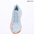 Încălțăminte de volei pentru femei Mizuno Wave Lightning Elite blue finch/white/lava orange 9