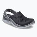 Șlapi pentru copii Crocs LiteRide 360 negru/gri argintiu pentru copii 9