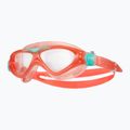 Mască de înot TYR Rogue clear/coral/turquoise