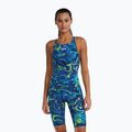 Costum de baie întreg pentru femei TYR Thresher Open Back Hyperblitz blue/green