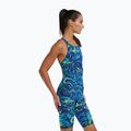 Costum de baie întreg pentru femei TYR Thresher Open Back Hyperblitz blue/green 4