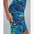 Costum de baie întreg pentru femei TYR Thresher Open Back Hyperblitz blue/green 8