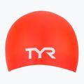Cască de înot TYR Long Hair Wrinkle Free Silicone bright red