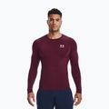 Pantaloni cu mânecă lungă de antrenament pentru bărbați Under Armour Ua HG Armour Comp LS maroon/alb