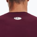 Pantaloni cu mânecă lungă de antrenament pentru bărbați Under Armour Ua HG Armour Comp LS maroon/alb 3