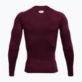 Pantaloni cu mânecă lungă de antrenament pentru bărbați Under Armour Ua HG Armour Comp LS maroon/alb 5