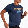 Tricou de alergare pentru bărbați Brooks Distance 3.0 blue slate/br logo 3