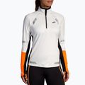 Bluză de alergare pentru femei Brooks Run Visible 1/2 Zip 2.0 ecru/fluoro flash/black