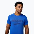 Tricou de alergare pentru bărbați Brooks Distance 3.0 neo blue/brooks logo 4