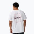Tricou de alergare pentru bărbați Brooks Graphic white/burgundy blaze/cosmic 2
