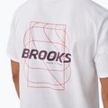 Tricou de alergare pentru bărbați Brooks Graphic white/burgundy blaze/cosmic 4