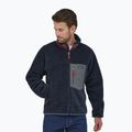 Bărbați Patagonia Classic Retro-X fleece Sweatshirt nou navy w / ceară roșu