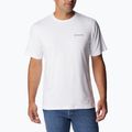 Tricou de trekking pentru bărbați Columbia Tech Trail Graphic alb 1930802
