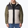 Jachetă cu glugă Columbia Powder Lite cu glugă pentru bărbați, de culoare închisă, de culoare verde piatră/shark/stone green