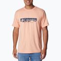 Tricou de trekking pentru bărbați Columbia Kwick Hike Graphic SS apricot fizz/csc box treeline