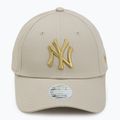 Femei New Era Metallic Logo 9Forty New York Yankees baseball cap bej deschis 2
