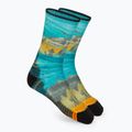 Smartwool Hike Hike Light Cushion Great Excursion Print Crew șosete de trekking albastru/galben SW001987150