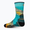 Smartwool Hike Hike Light Cushion Great Excursion Print Crew șosete de trekking albastru/galben SW001987150 2