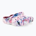 Șlapi de femei Crocs Classic Lined Tie Dye Clog bordeaux/multi pentru femei 5