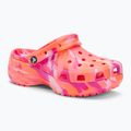 Șlapi de femei Crocs Classic Platform Marbled guava/multi pentru femei