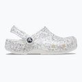 Șlapi Crocs Classic Starry Glitter alb pentru copii 10
