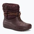 Cizme de zăpadă Crocs Classic Neo Puff Luxe pentru femei, de culoare vișinie închisă