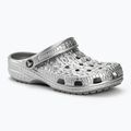 Șlapi Crocs Classic Metallic Crocskin argint